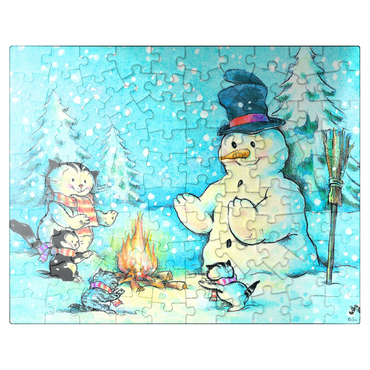 puzzleplate Jacob the cat - The snowman 100 Jigsaw Puzzle
