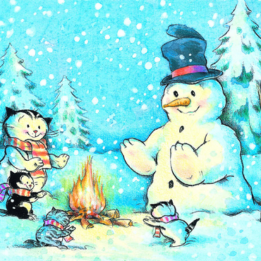 Jacob the cat - The snowman 100 Jigsaw Puzzle 3D Modell