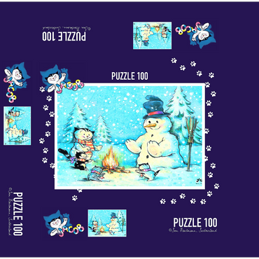 Jacob the cat - The snowman 100 Jigsaw Puzzle box 3D Modell