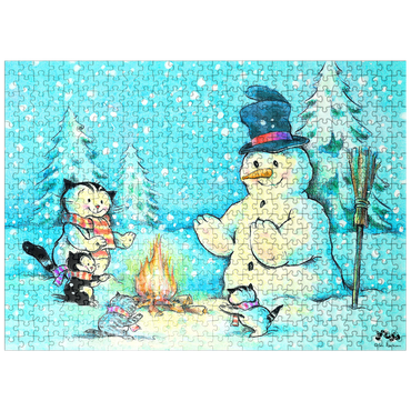 puzzleplate Jacob the cat - The snowman 500 Jigsaw Puzzle
