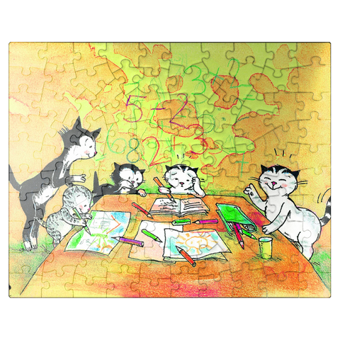 puzzleplate Jacob the cat - The diligent 100 Jigsaw Puzzle