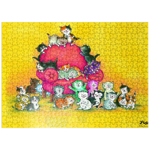 puzzleplate Jacob the cat - A big family 500 Jigsaw Puzzle