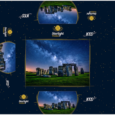 The Milky Way over Stonehenge, Amesbury, England 1000 Jigsaw Puzzle box 3D Modell