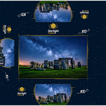 The Milky Way over Stonehenge, Amesbury, England 100 Jigsaw Puzzle box 3D Modell