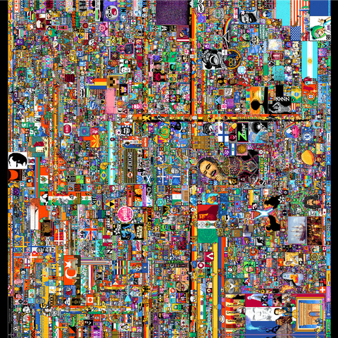 r/place Pixel War 04.2022 - Complete Artwork 1000 Jigsaw Puzzle 3D Modell