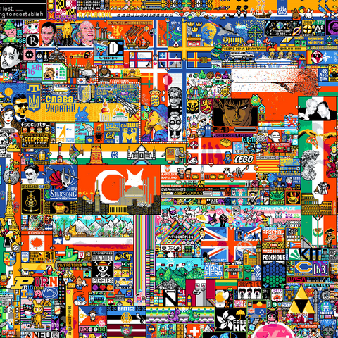 r/place Pixel War 04.2022 - Extreme Size, Part 1/6 for collage 1000 Jigsaw Puzzle 3D Modell