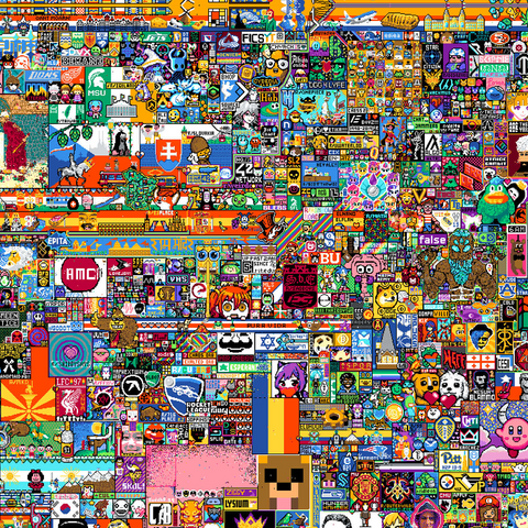 r/place Pixel War 04.2022 - Extreme Size, Part 2/6 for collage 1000 Jigsaw Puzzle 3D Modell