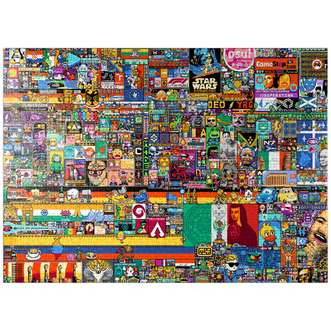 puzzleplate r/place Pixel War 04.2022 - Extreme Size, Part 3/6 for collage 1000 Jigsaw Puzzle