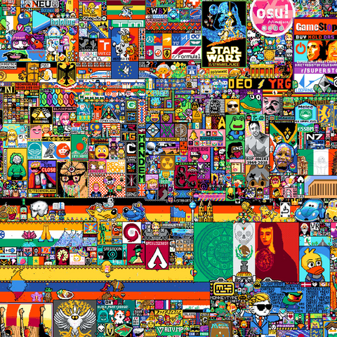 r/place Pixel War 04.2022 - Extreme Size, Part 3/6 for collage 1000 Jigsaw Puzzle 3D Modell