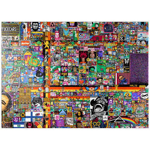 puzzleplate r/place Pixel War 04.2022 - Extreme Size, Part 4/6 for collage 1000 Jigsaw Puzzle