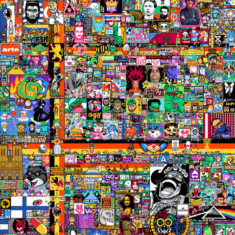 r/place Pixel War 04.2022 - Extreme Size, Part 4/6 for collage 1000 Jigsaw Puzzle 3D Modell