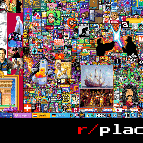 r/place Pixel War 04.2022 - Extreme Size, Part 5/6 for collage 1000 Jigsaw Puzzle 3D Modell