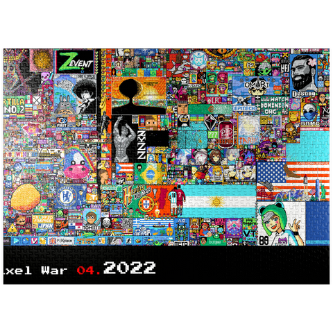 puzzleplate r/place Pixel War 04.2022 - Extreme Size, Part 6/6 for collage 1000 Jigsaw Puzzle