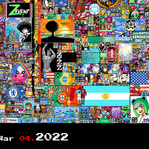 r/place Pixel War 04.2022 - Extreme Size, Part 6/6 for collage 1000 Jigsaw Puzzle 3D Modell