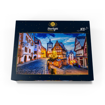 Rothenburg ob der Tauber by night, Romantic Road in Bavaria, Germany 100 Jigsaw Puzzle box view1