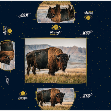 American Bison in South Dakota 1000 Jigsaw Puzzle box 3D Modell