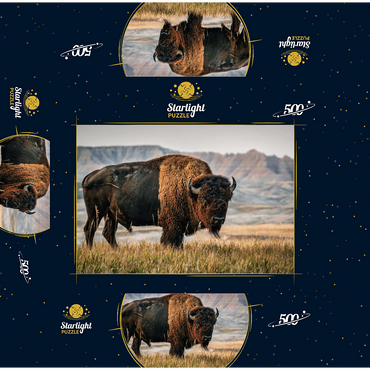American Bison in South Dakota 500 Jigsaw Puzzle box 3D Modell