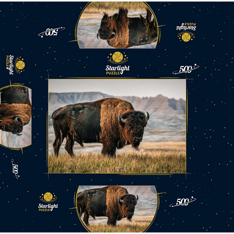 American Bison in South Dakota 500 Jigsaw Puzzle box 3D Modell