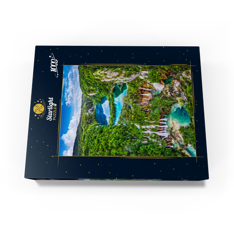 Plitvice, Croatia - panoramic view of the beautiful waterfalls of the Plitvice Lakes 1000 Jigsaw Puzzle box view1