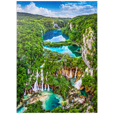 puzzleplate Plitvice, Croatia - panoramic view of the beautiful waterfalls of the Plitvice Lakes 1000 Jigsaw Puzzle