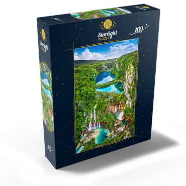 Plitvice, Croatia - panoramic view of the beautiful waterfalls of the Plitvice Lakes 100 Jigsaw Puzzle box view1