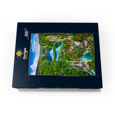 Plitvice, Croatia - panoramic view of the beautiful waterfalls of the Plitvice Lakes 500 Jigsaw Puzzle box view1