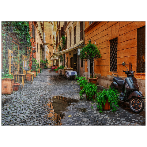 puzzleplate View of an old narrow street in Rome, Italy 1000 Jigsaw Puzzle