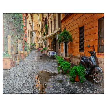 puzzleplate View of an old narrow street in Rome, Italy 100 Jigsaw Puzzle
