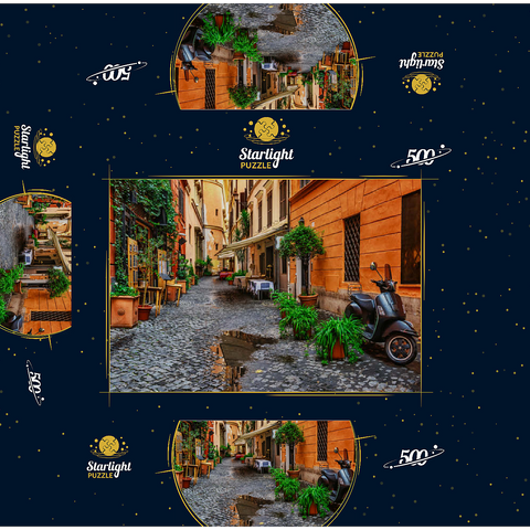 View of an old narrow street in Rome, Italy 500 Jigsaw Puzzle box 3D Modell