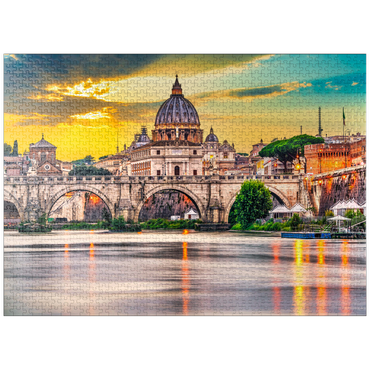 puzzleplate St. Peter's Basilica and Ponte Vittorio Emanuele II in Vatican, Rome, Italy 1000 Jigsaw Puzzle