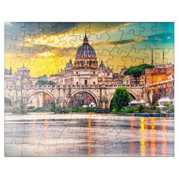 puzzleplate St. Peter's Basilica and Ponte Vittorio Emanuele II in Vatican, Rome, Italy 100 Jigsaw Puzzle