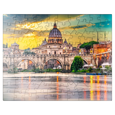 puzzleplate St. Peter's Basilica and Ponte Vittorio Emanuele II in Vatican, Rome, Italy 100 Jigsaw Puzzle