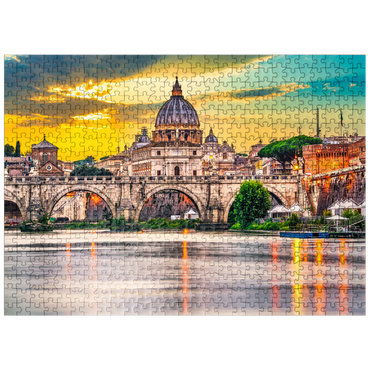 puzzleplate St. Peter's Basilica and Ponte Vittorio Emanuele II in Vatican, Rome, Italy 500 Jigsaw Puzzle