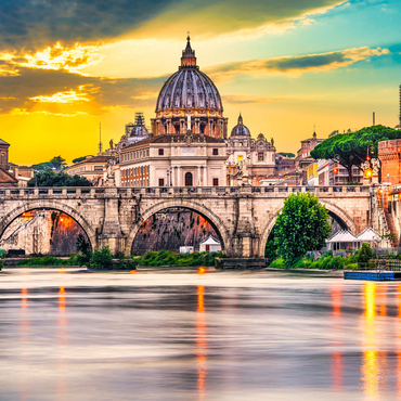 St. Peter's Basilica and Ponte Vittorio Emanuele II in Vatican, Rome, Italy 500 Jigsaw Puzzle 3D Modell