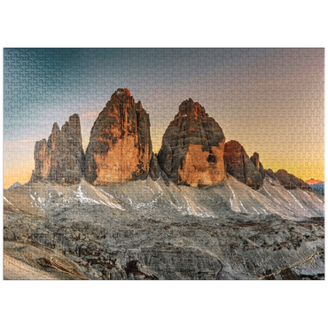puzzleplate The Three Peaks at sunset, Dobbiaco, Trentino - South Tyrol, Italy 1000 Jigsaw Puzzle