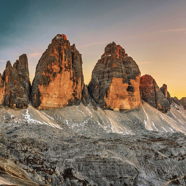 The Three Peaks at sunset, Dobbiaco, Trentino - South Tyrol, Italy 1000 Jigsaw Puzzle 3D Modell