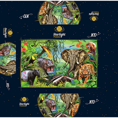 Animals of the rainforest 100 Jigsaw Puzzle box 3D Modell