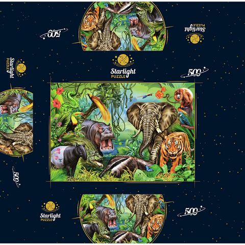Animals of the rainforest 500 Jigsaw Puzzle box 3D Modell