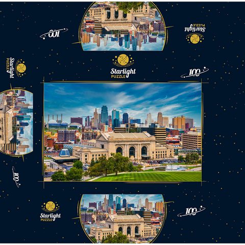 Skyline of Kansas City, Missouri, USA 100 Jigsaw Puzzle box 3D Modell