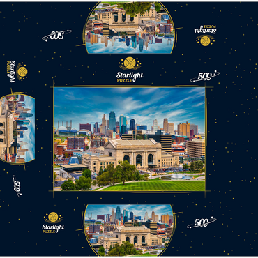 Skyline of Kansas City, Missouri, USA 500 Jigsaw Puzzle box 3D Modell