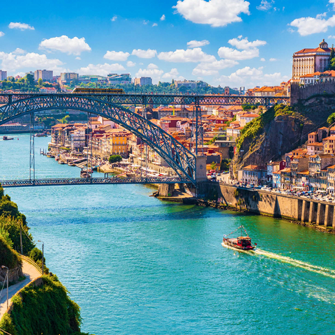 Picturesque colorful view of the old town of Porto, Portugal 500 Jigsaw Puzzle 3D Modell