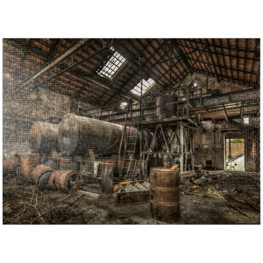 puzzleplate Lost Places - Rusted cisterns and barrels in an abandoned factory 1000 Jigsaw Puzzle