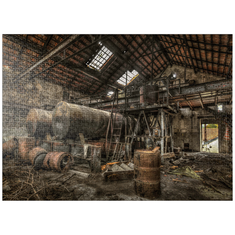 puzzleplate Lost Places - Rusted cisterns and barrels in an abandoned factory 1000 Jigsaw Puzzle