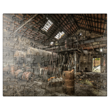 puzzleplate Lost Places - Rusted cisterns and barrels in an abandoned factory 100 Jigsaw Puzzle