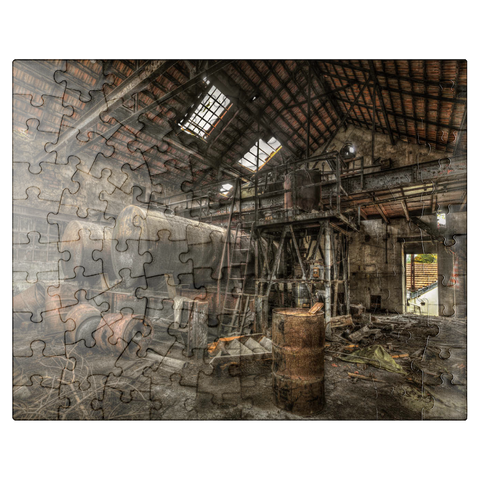 puzzleplate Lost Places - Rusted cisterns and barrels in an abandoned factory 100 Jigsaw Puzzle