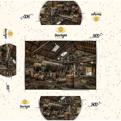 Lost Places - Rusted cisterns and barrels in an abandoned factory 500 Jigsaw Puzzle box 3D Modell