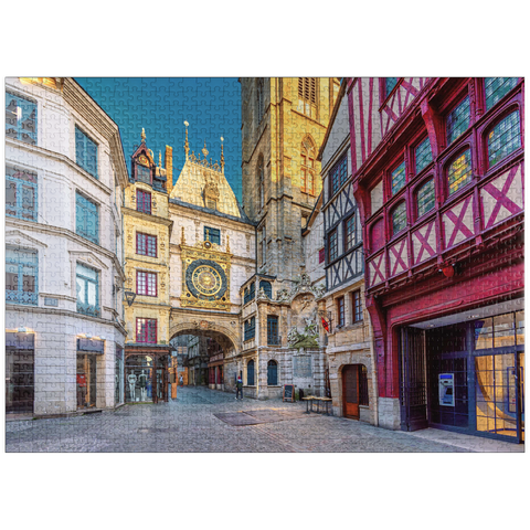 puzzleplate The Gros-Horloge (Great Clock), Rouen, Normandy, France 1000 Jigsaw Puzzle