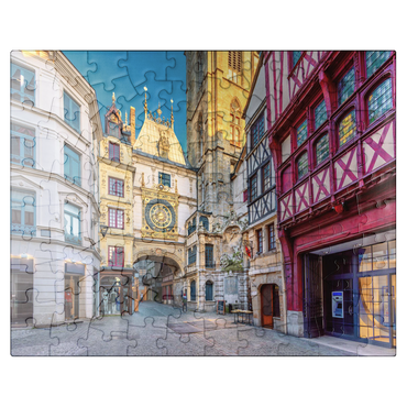 puzzleplate The Gros-Horloge (Great Clock), Rouen, Normandy, France 100 Jigsaw Puzzle