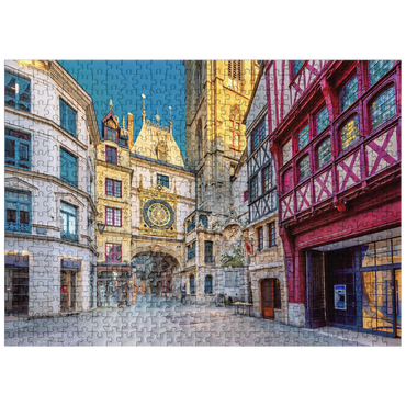 puzzleplate The Gros-Horloge (Great Clock), Rouen, Normandy, France 500 Jigsaw Puzzle