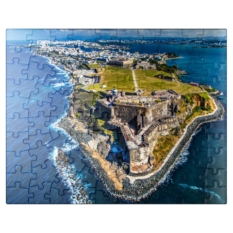 puzzleplate Aerial view of the Castillo San Felipe del Morro in Old San Juan, Puerto Rico 100 Jigsaw Puzzle